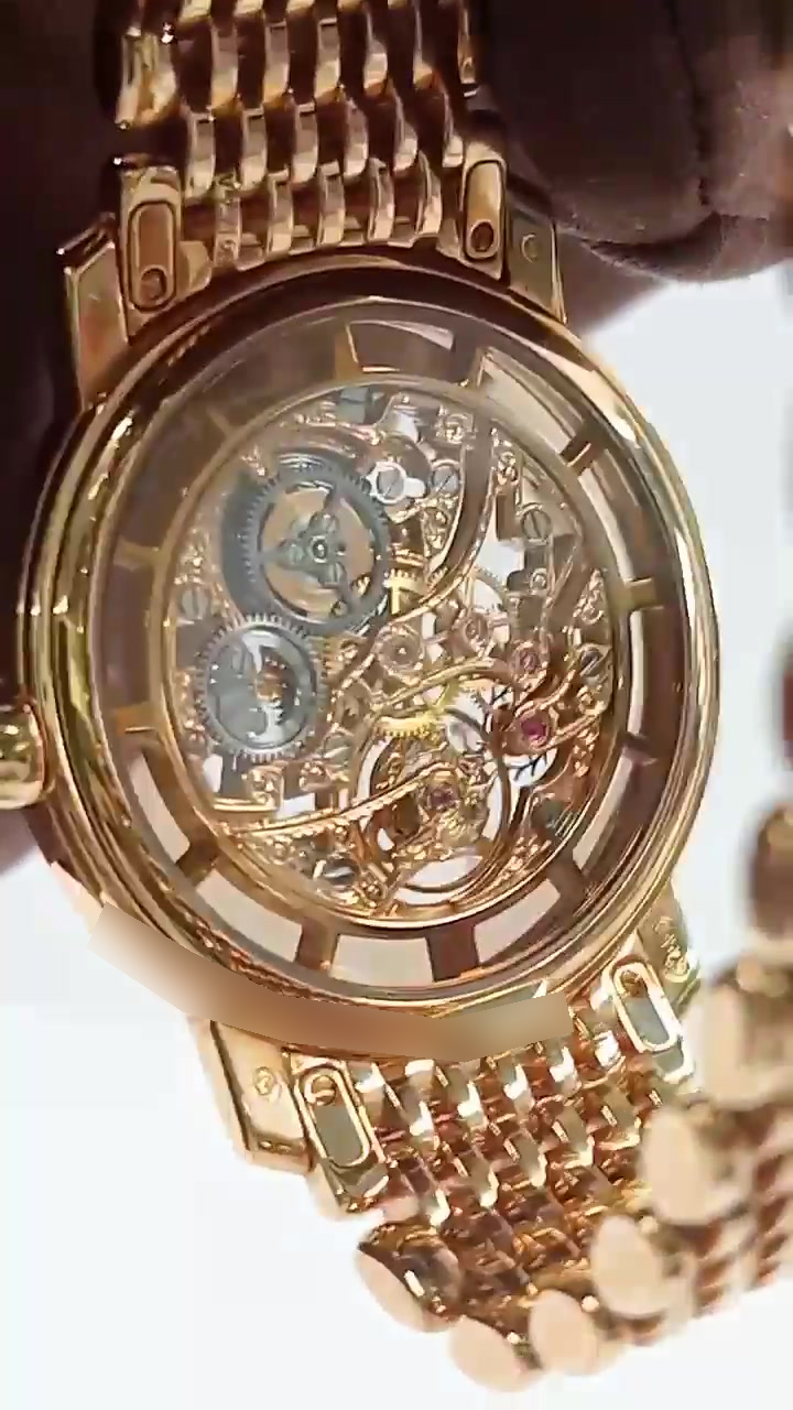 Patek Philippe Skeleton stock 51153 — Caseback and movement from vendor video