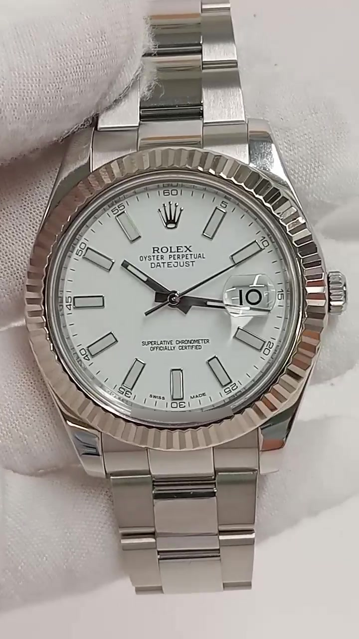 Rolex Datejust II Steel and White Gold — Front; stock 52980