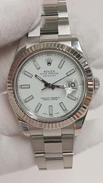 Rolex Datejust II Steel and White Gold — Front; stock 52980