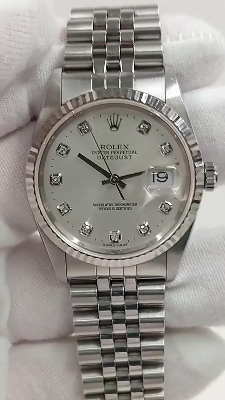 Rolex Datejust Ref 16234G stock 53013 Front from vendor video