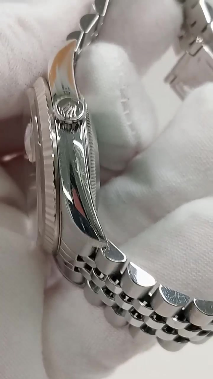 Rolex Datejust Ref 16234G stock 53013 Crown side from vendor video