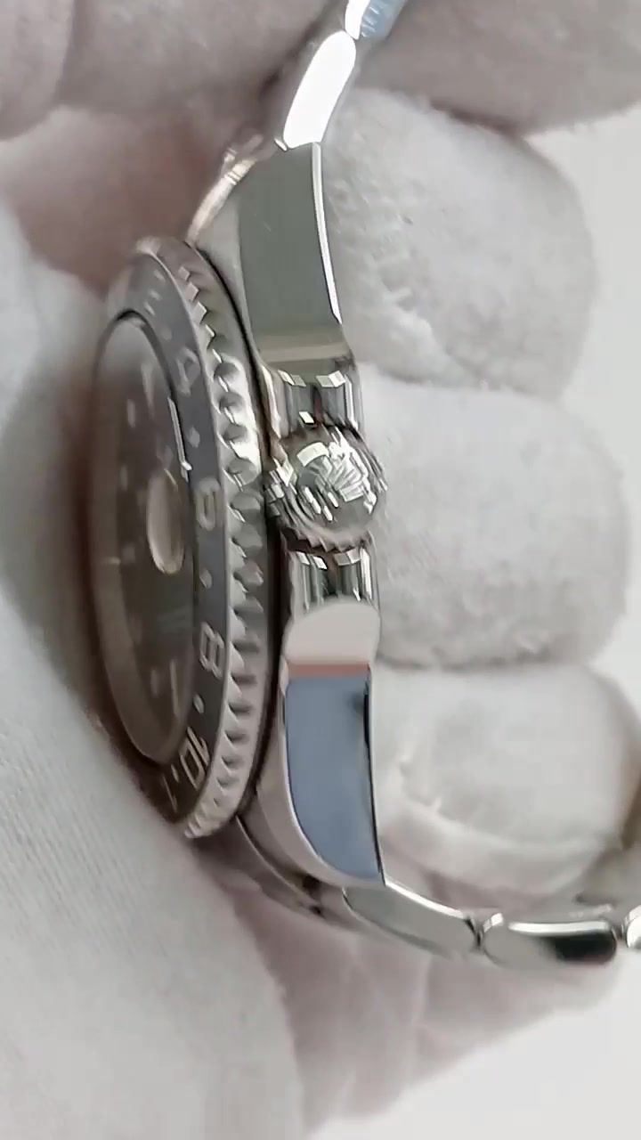 Rolex GMT-Master II stock 56703 — Crown side from vendor video