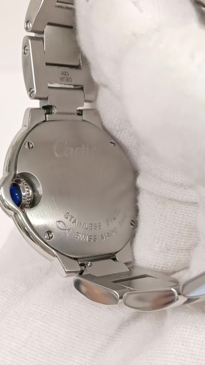 Cartier Ballon Bleu stock 60772 Caseback from vendor video
