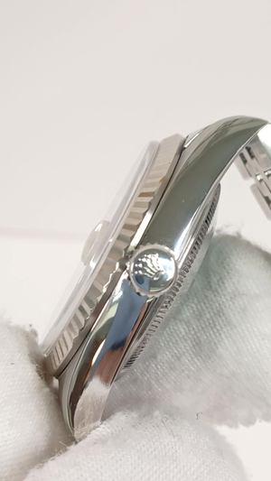 Rolex 16234 stock 62093 Crown side from vendor video