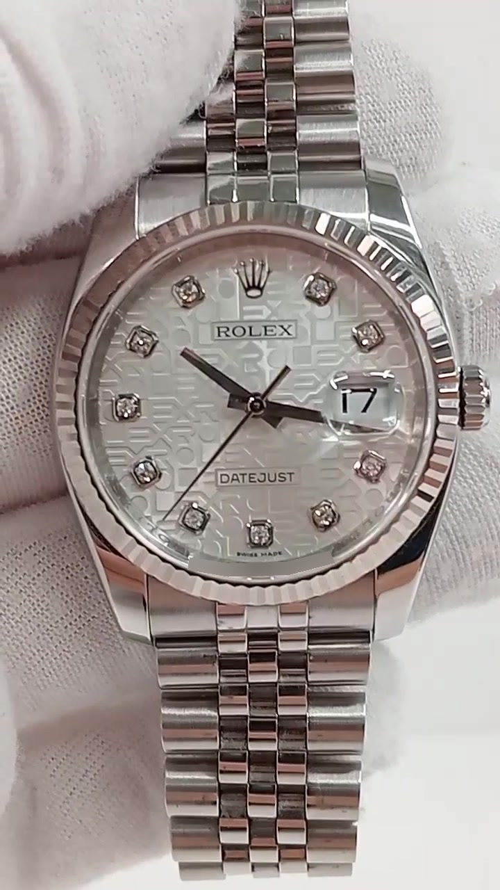 Rolex Datejust 36mm Steel and White Gold — Front; stock 62548