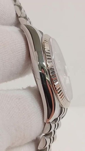 Rolex Datejust 36mm Steel and White Gold — Side profile; stock 62548