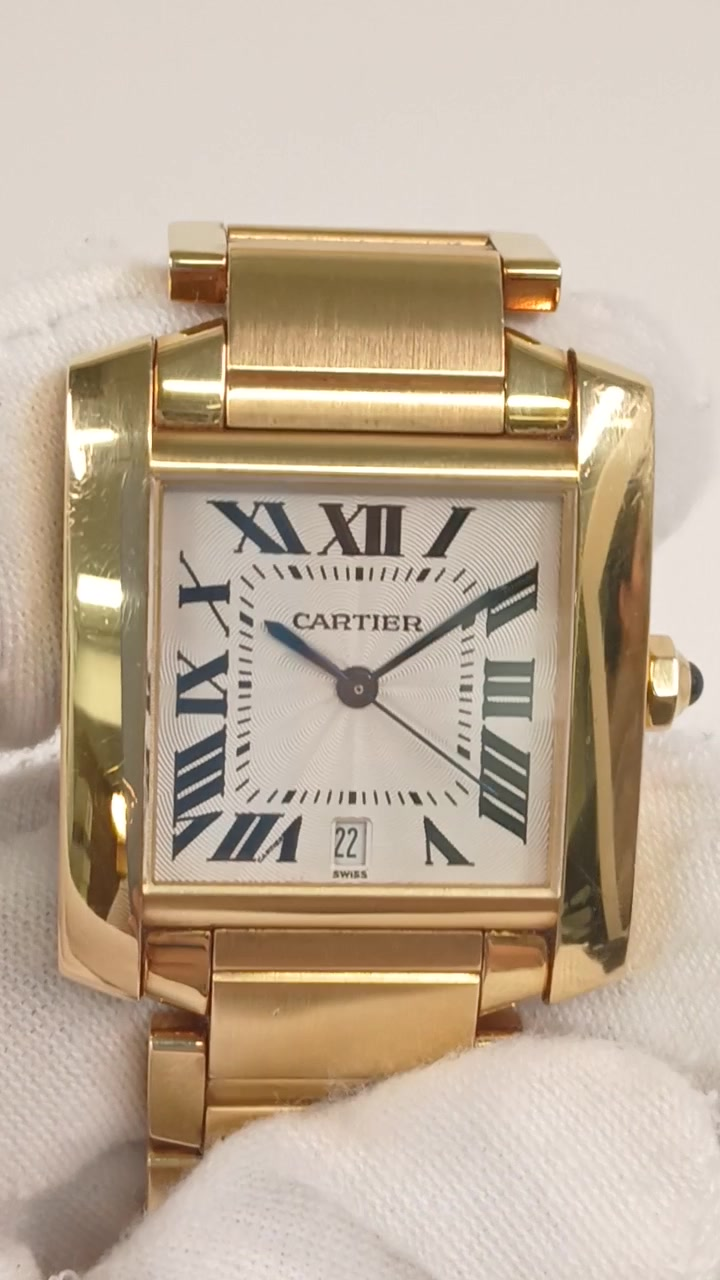 Cartier Tank Francaise stock 63876 Front from vendor video