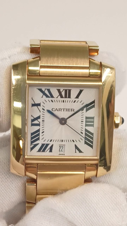 Cartier Tank Francaise stock 63876 Front from vendor video