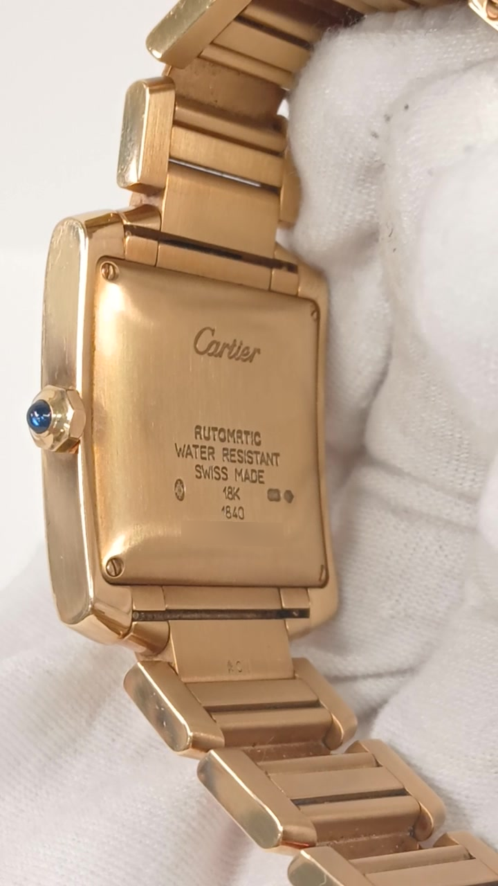 Cartier Tank Francaise stock 63876 Caseback from vendor video