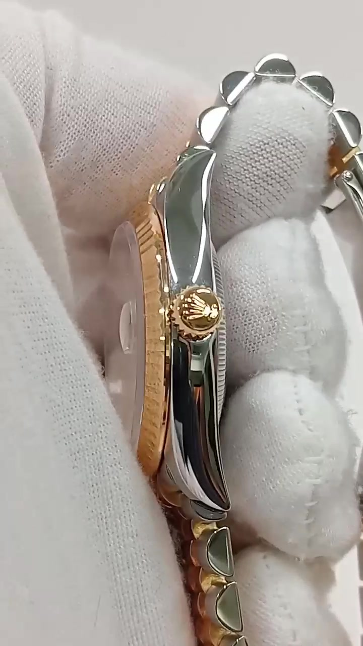 Rolex Datejust stock 67704 Crown side from vendor video