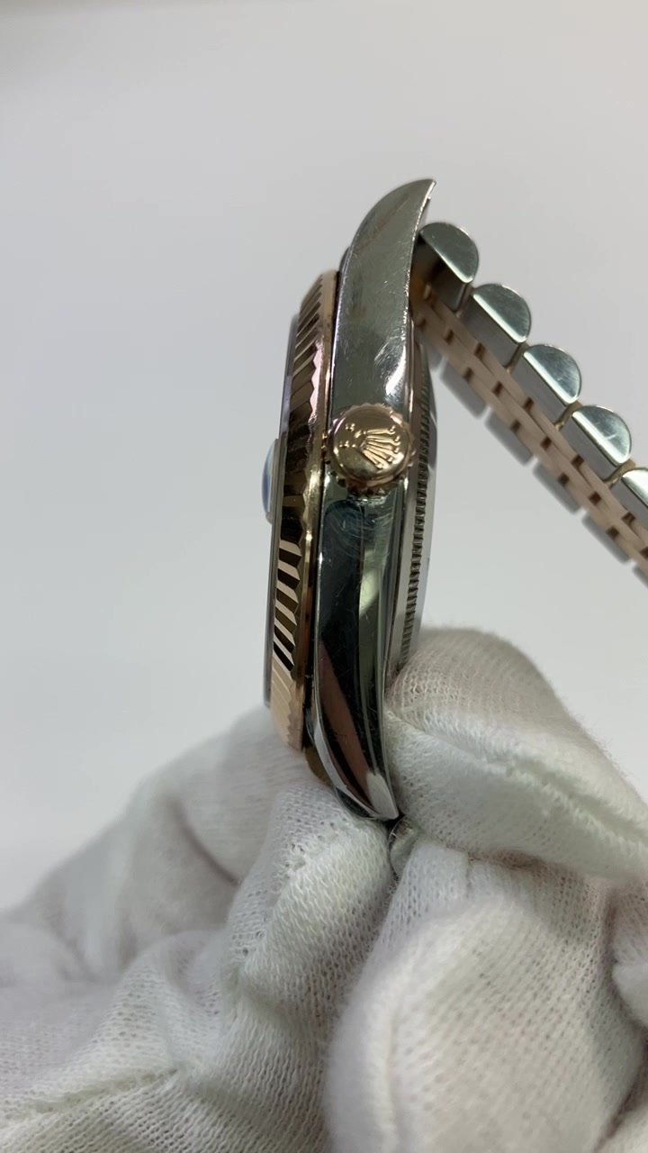 Rolex Datejust stock 70914 Crown side from vendor video