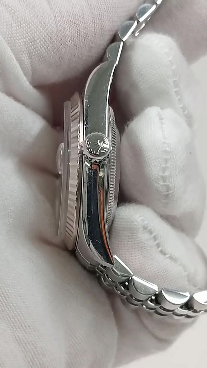 Rolex Datejust Ref 16234 stock 71992 Crown side from vendor video