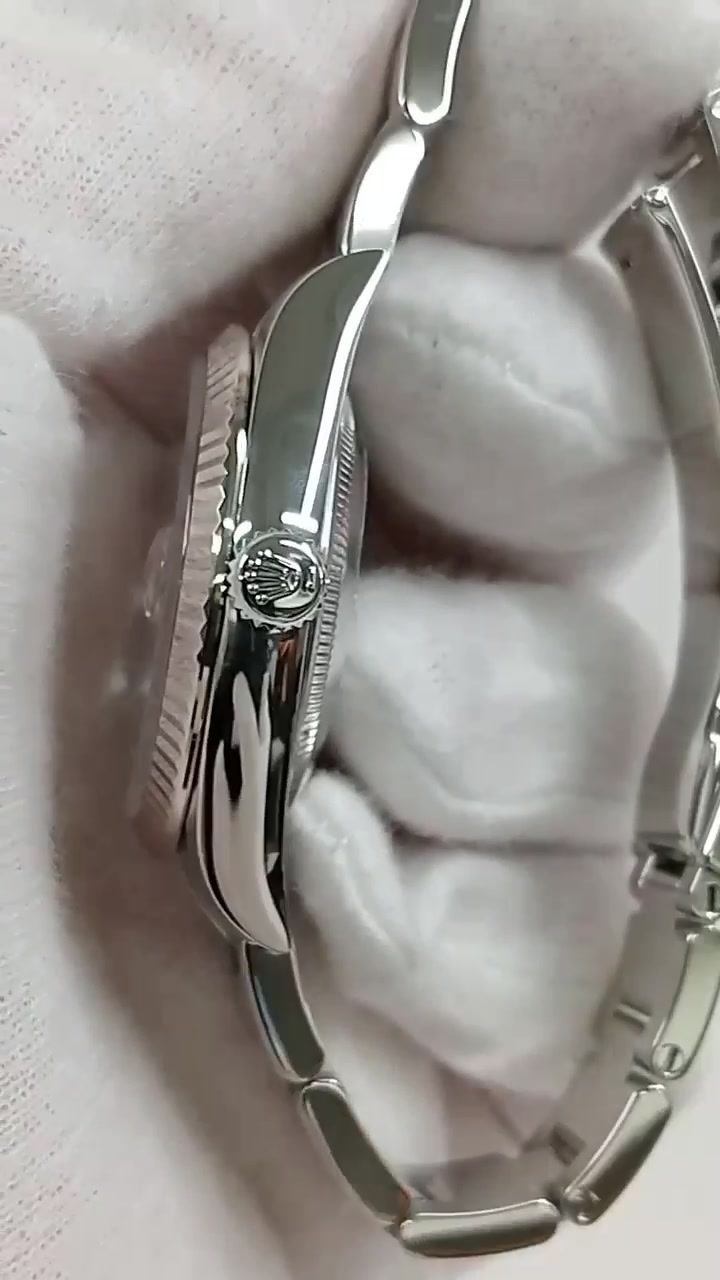 Rolex Datejust stock 73121 Crown side from vendor video