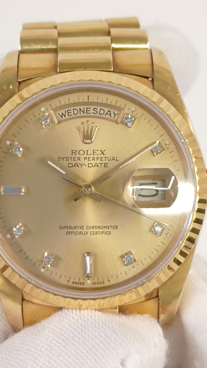 Rolex 18238A stock 76963 Front from vendor video