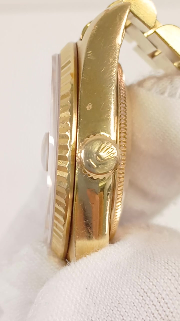 Rolex 18238A stock 76963 Crown side from vendor video