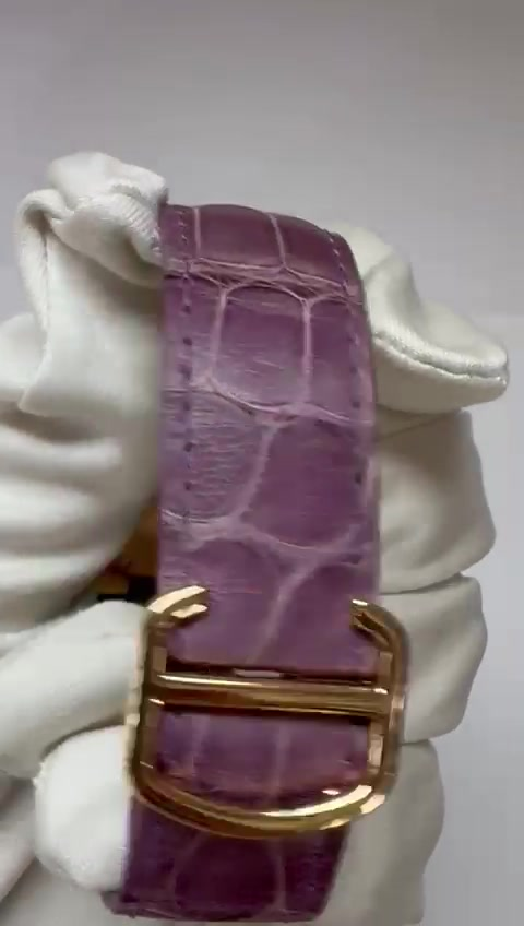 Cartier Ballon Bleu stock 82319 — Buckle and strap from vendor video