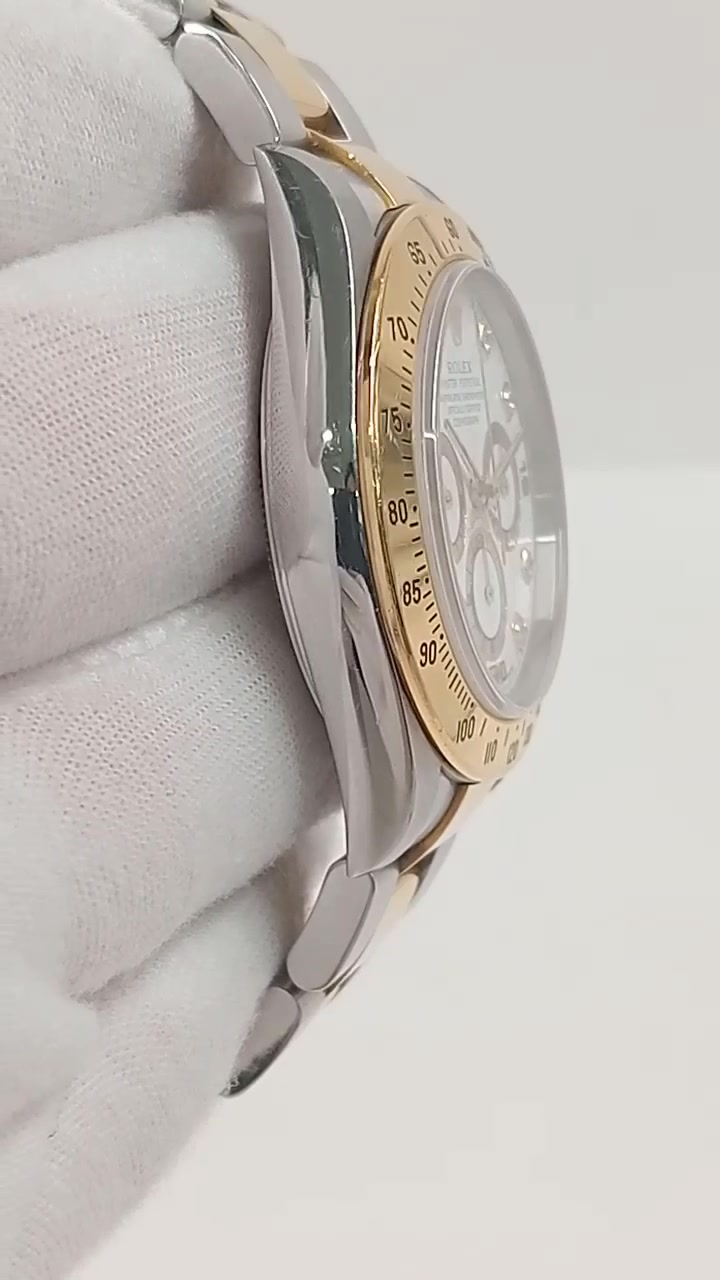 Rolex Daytona Ref. 16523G stock 83361 Case side from vendor video