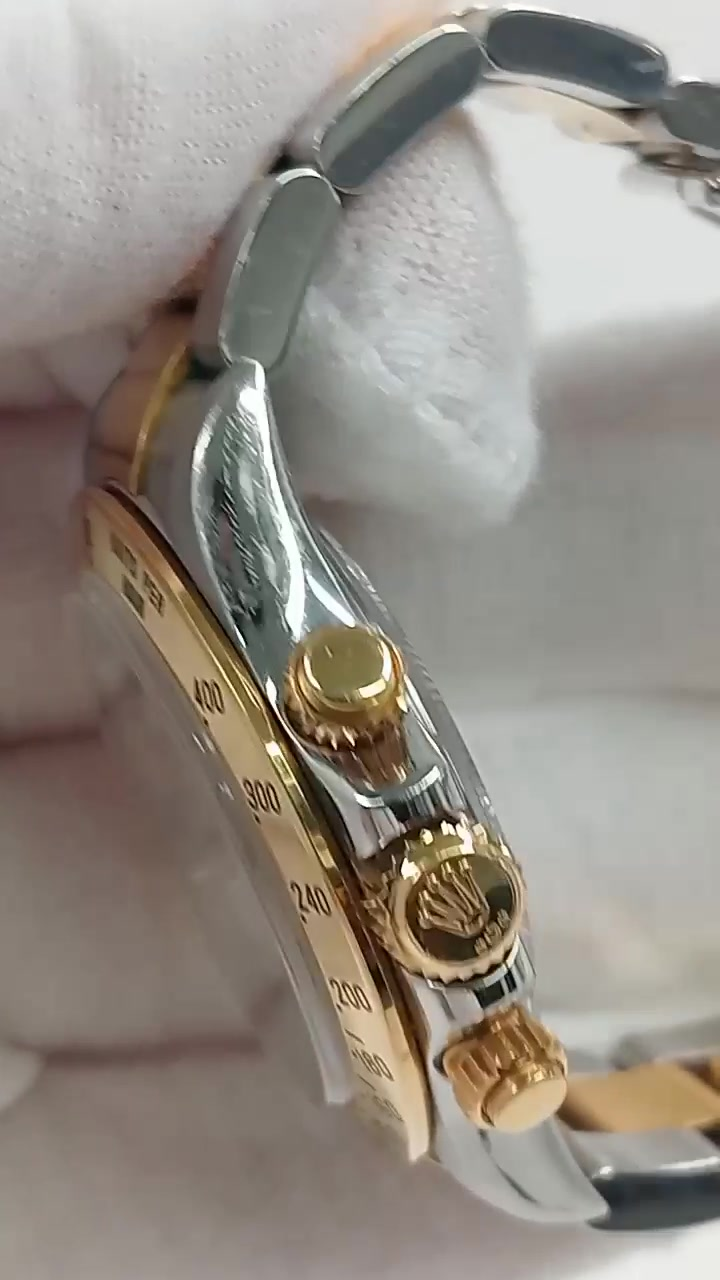 Rolex Daytona Ref. 16523G stock 83361 Crown and pushers from vendor video