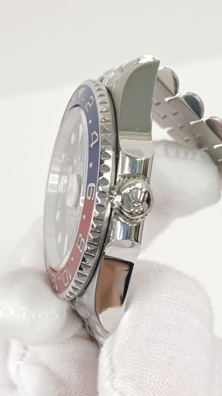 Rolex 126710BLRO stock 90440 Crown side from vendor video