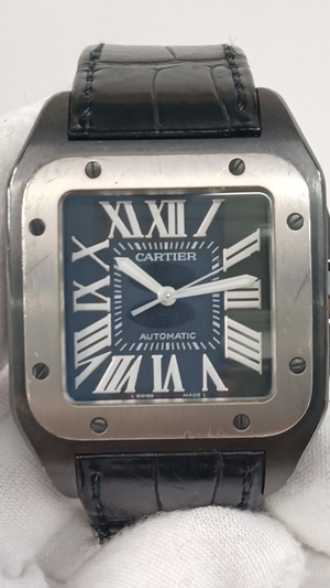 Cartier Santos stock 95524 — Front from vendor video