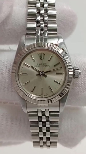 Rolex Oyster Perpetual stock 97201 Front from vendor video