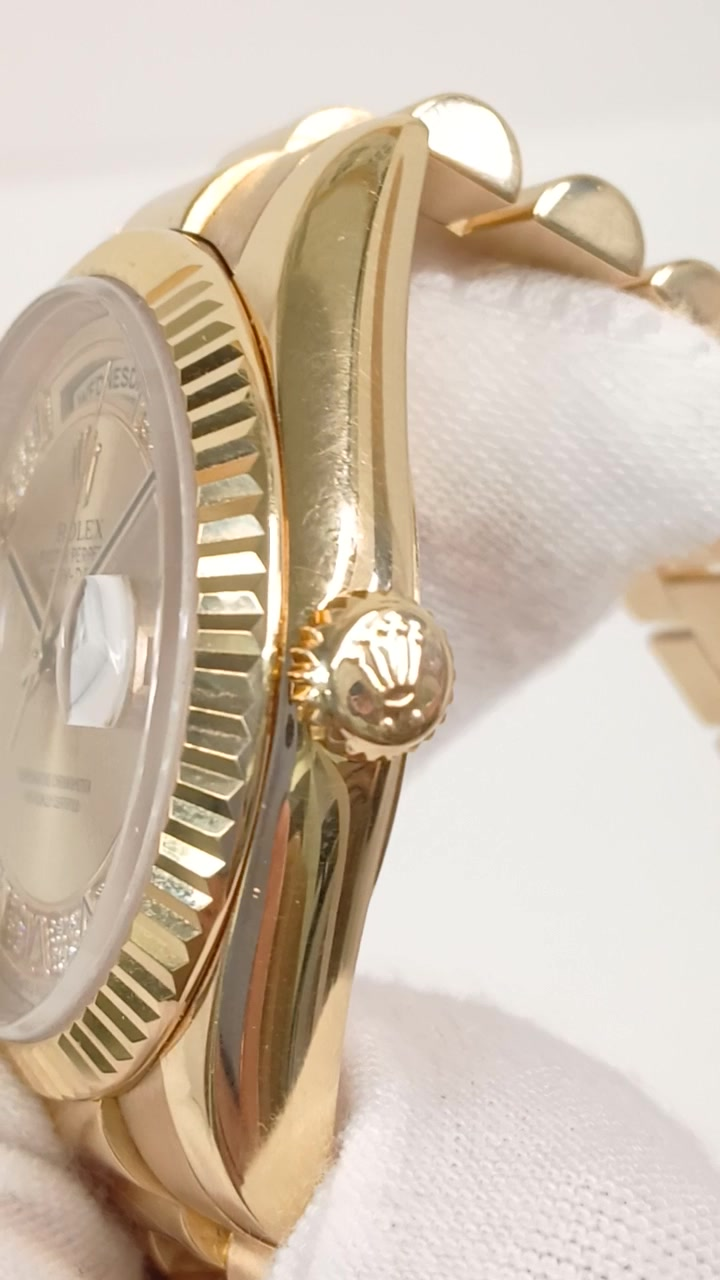 Rolex 118238MR stock 98415 Crown side from vendor video