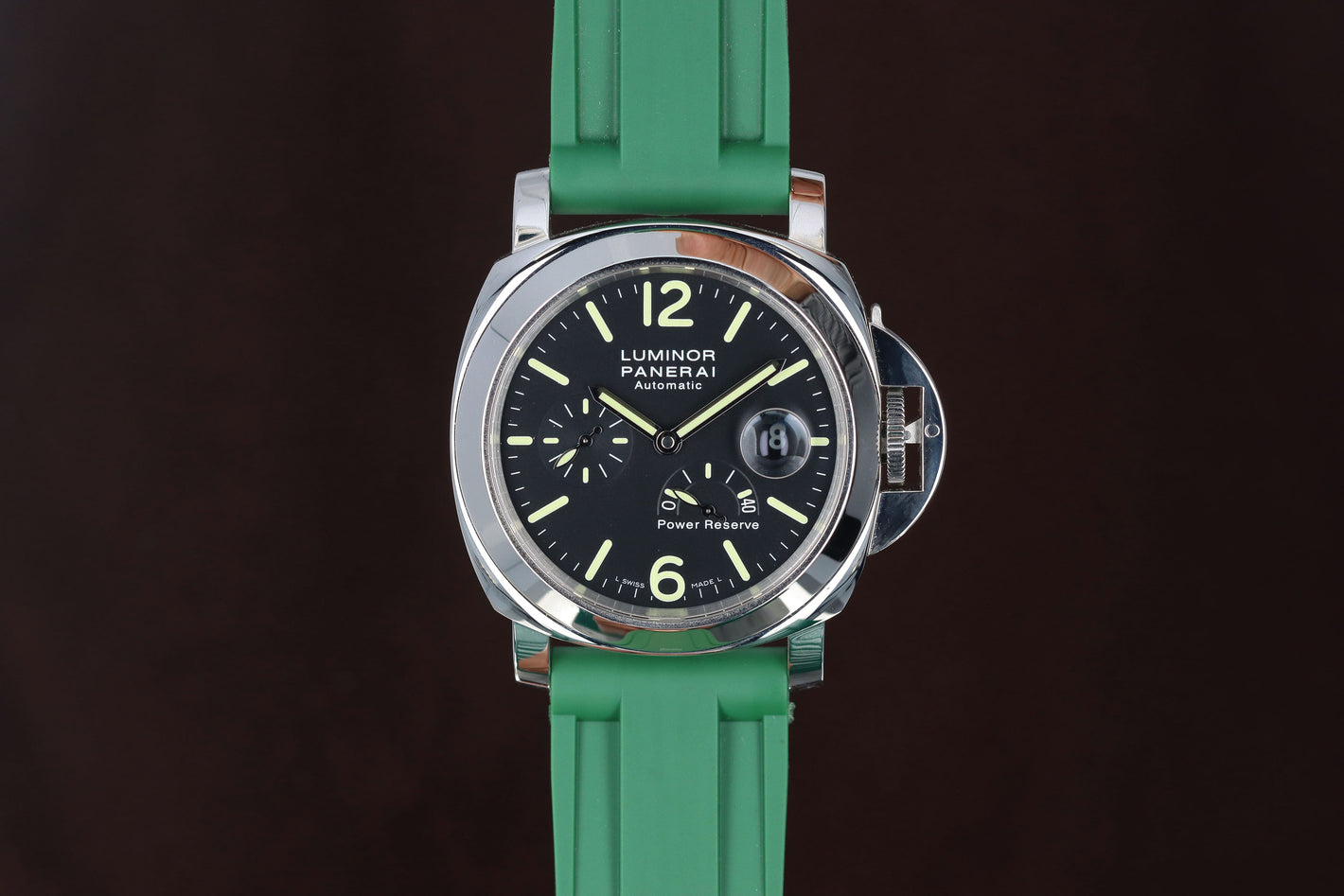 Officine Panerai Luminor Power Reserve PAM00090, Black Dial, Limited Edition to 3000 Pieces - Stainless Steel on Strap