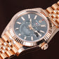 Rolex Sky-Dweller 'Annual Calendar Dual Time Zone', Grey Sundust Dial, Fluted Bezel - 18kt Rose Gold on Jubilee Bracelet