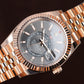 Rolex Sky-Dweller 'Annual Calendar Dual Time Zone', Grey Sundust Dial, Fluted Bezel - 18kt Rose Gold on Jubilee Bracelet