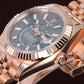 Rolex Sky-Dweller 'Annual Calendar Dual Time Zone', Grey Sundust Dial, Fluted Bezel - 18kt Rose Gold on Jubilee Bracelet