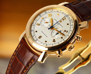 Vacheron Constantin 47120 Malte Chronograph 'Clous de Paris' 18k Rose Gold Blue Hand RARE
